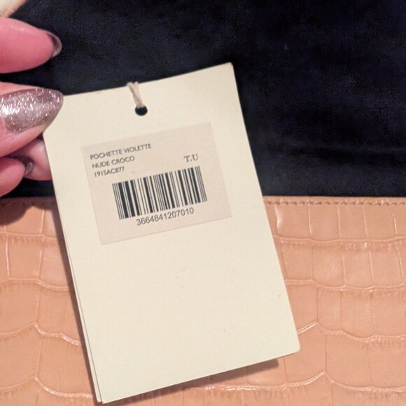 Sezane Pochette Violette Clutch - Croco Beige - Picture 7 of 8